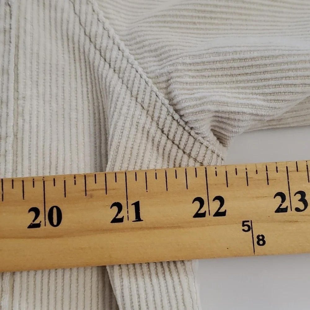 VTG Stefano Basics Black Men's Corduroy Shirt Shacket Large Beige Cream 2 Pocket
